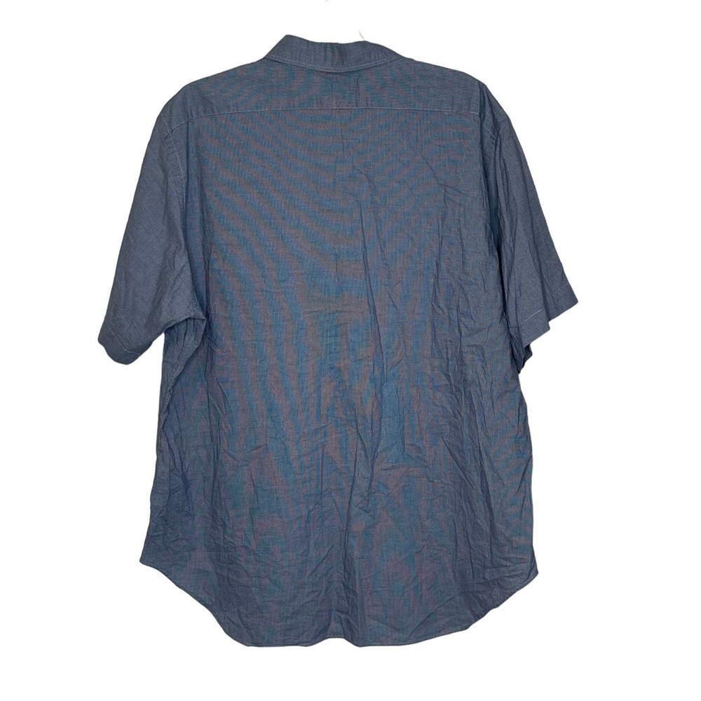 Polo Ralph Lauren SS Dress Shirt‎ Andrew Size 17.5-36/37 Blue White 100% Cotton - Picture 4 of 4